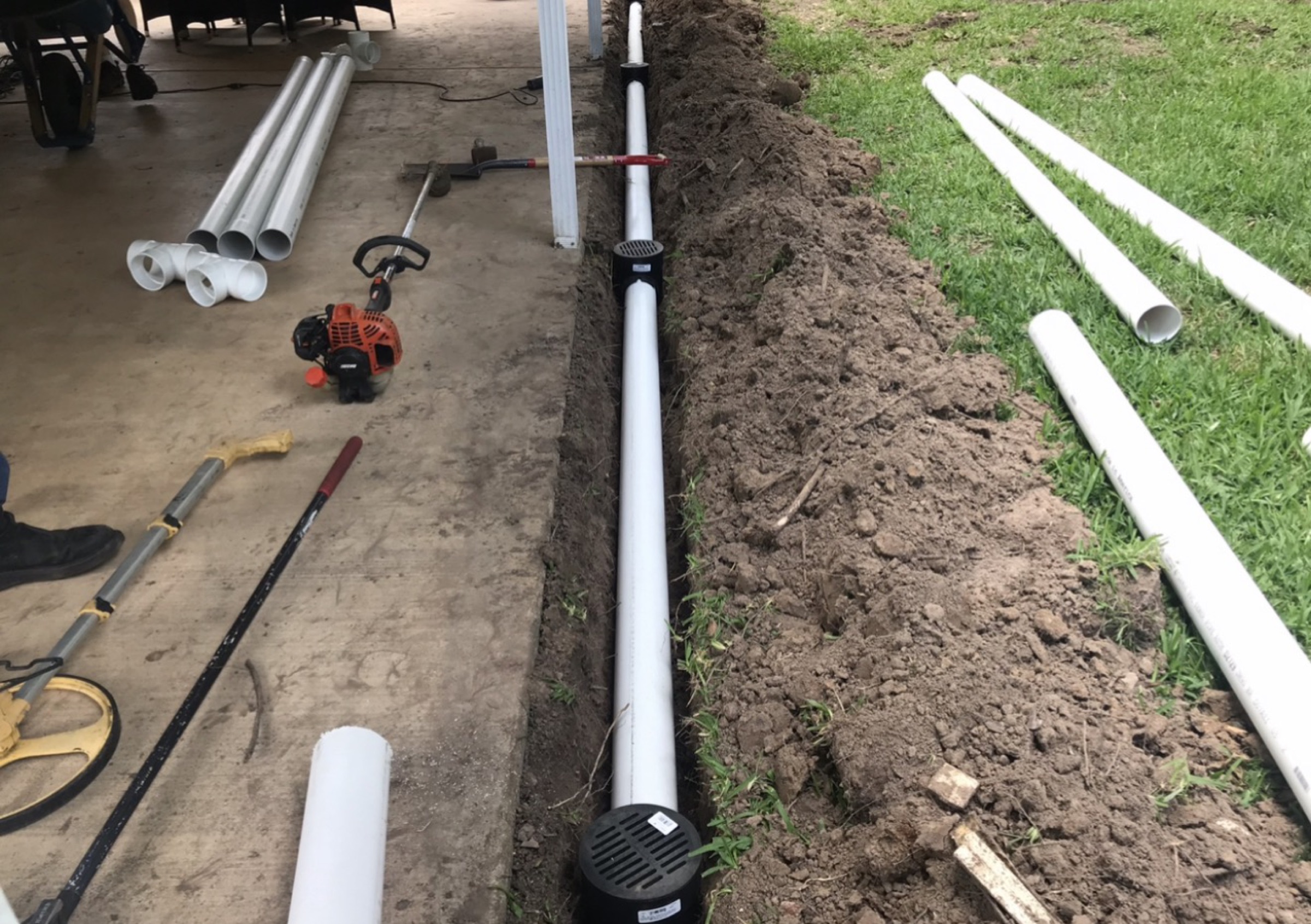 French drain by Danny's Landscaping
