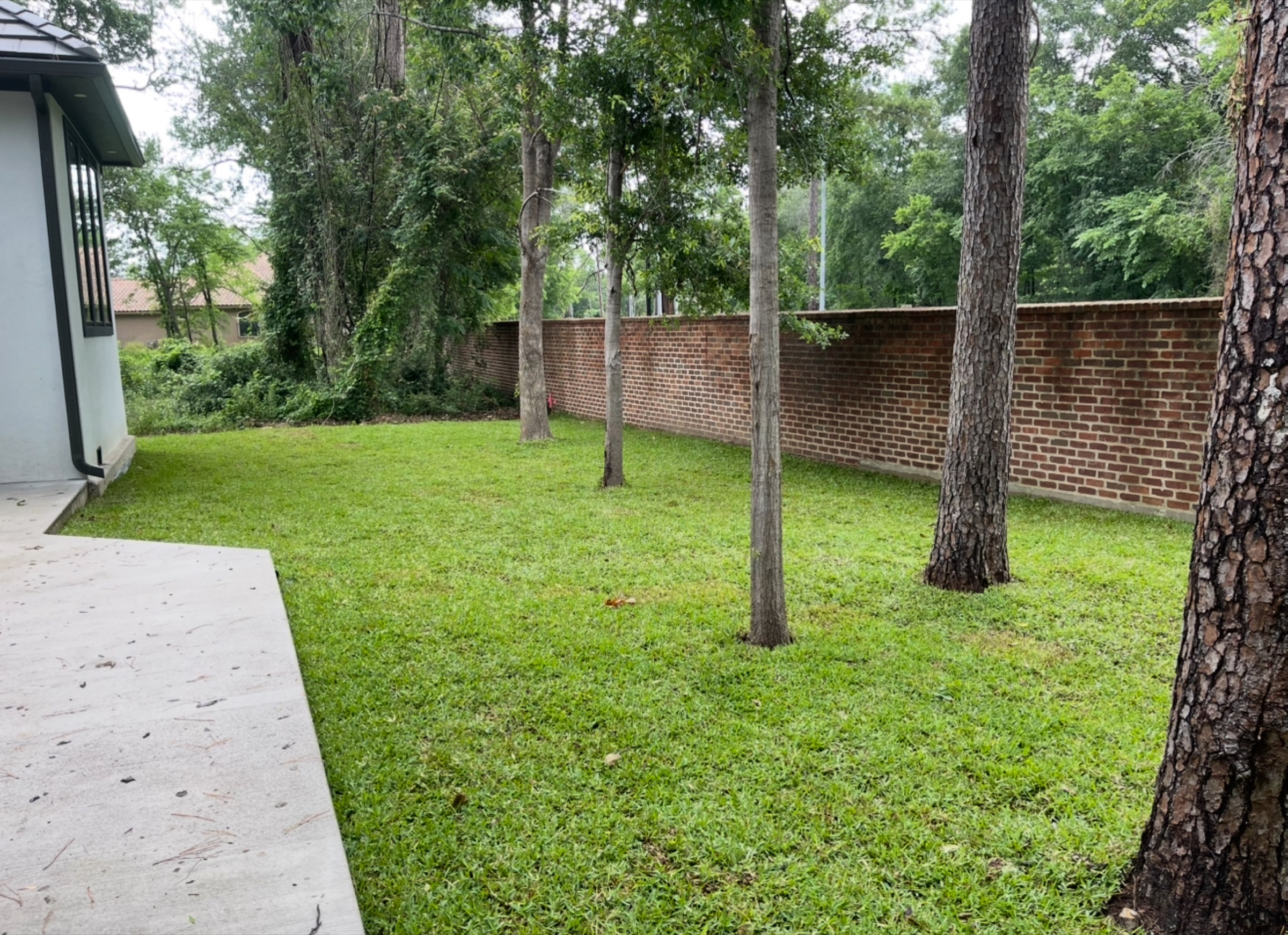 Same Houston lot after grade and new lawn