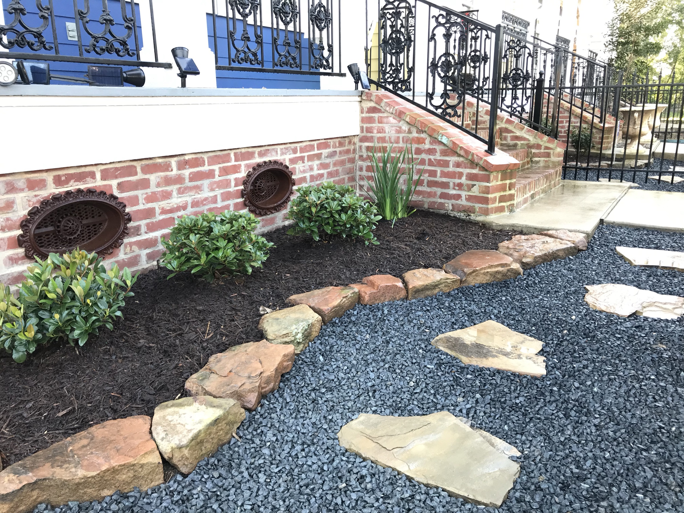 Walkway landscaping by Danny's Landscaping